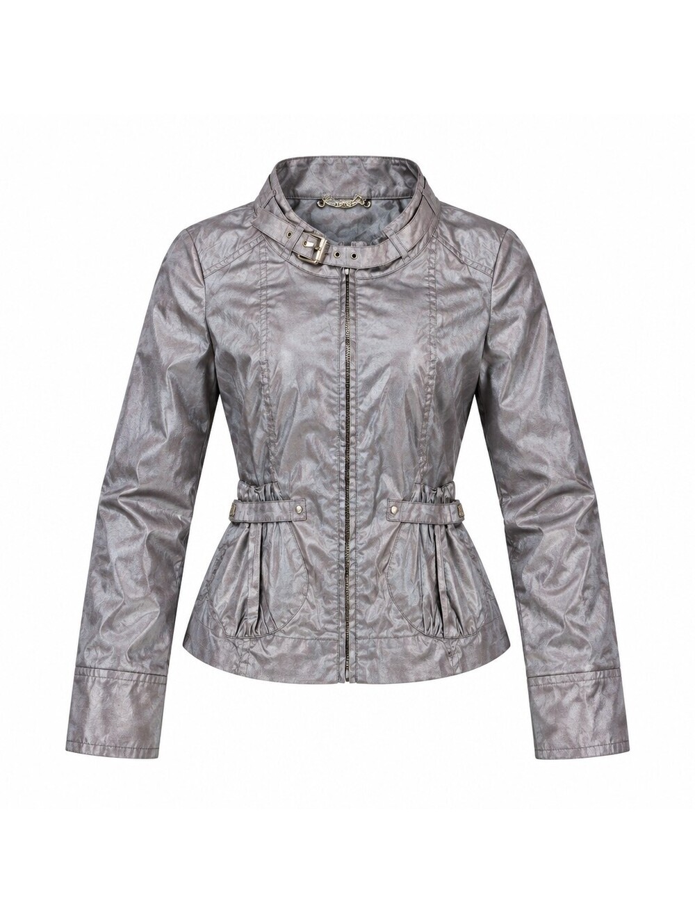 Miss Sixty Metallic Silver Buckle Collar Jacket